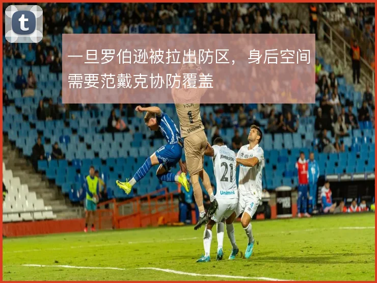 一旦罗伯逊被拉出防区，身后空间需要范戴克协防覆盖